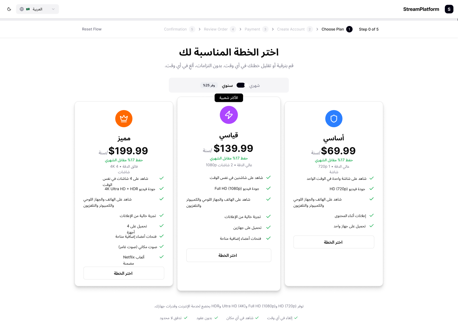 10 Subscription Plans Arabic
